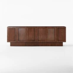 Shutter High-Gloss Walnut Wood Media Console -Home Series Shop ShutterMediaCredenzaSOSSS23