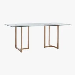 Silverado Brass 80" Rectangular Dining Table -Home Series Shop SilveradoBrsRctDiningTable80in3QS16