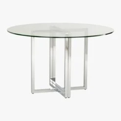 Silverado Chrome 47" Round Dining Table -Home Series Shop SilveradoTableRound3QS7