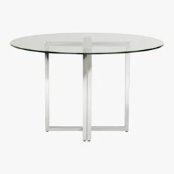 Silverado Chrome 47" Round Dining Table -Home Series Shop SilveradoTableRoundS7
