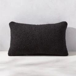 Silves Black Boucle Outdoor Throw Pillow 20''x12''