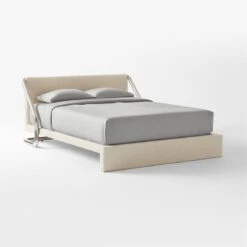 Sojourn Ogo Ivory Boucle Queen Bed -Home Series Shop SoujournOgoNatQBed3QSSF21