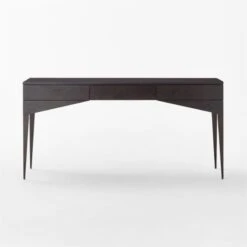 Spillo 2-Drawer Black Burl Wood Desk -Home Series Shop SpilloBurlWoodDeskSOSSF22