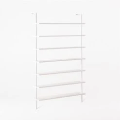 Stairway Wide White Metal Wall Mount Bookshelf 96'' -Home Series Shop Stairway96inWdShelvesWht3QSSF21