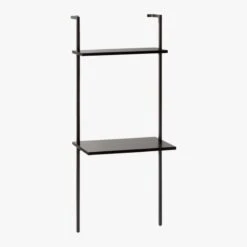Stairway Black Wall Mount Desk With Shelf 72.5'' -Home Series Shop StairwayDeskBlackShort3QFS18