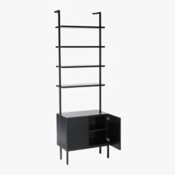 Stairway Black Cabinet - 96" Height -Home Series Shop StairwayTallBlkCabinet3QAVS19
