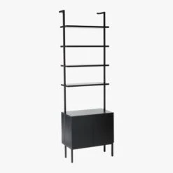 Stairway Black Cabinet - 96" Height -Home Series Shop StairwayTallBlkCabinet3QS19