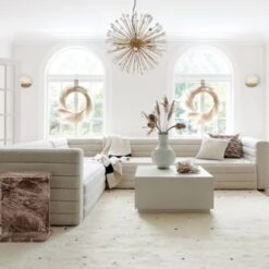 Matter Ivory Cement Square Coffee Table -Home Series Shop StrattoBoucleSectionalNoModelNV20 1x1