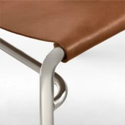 Surf Sling Brown Leather Dining Chair Set Of 4 -Home Series Shop SurfBrnLthrSlingDnngChrAVSSF21