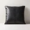 Tack Black Leather Throw Pillow With Down-Alternative Insert 18" -Home Series Shop TackLeatherPillow18x18SHS22