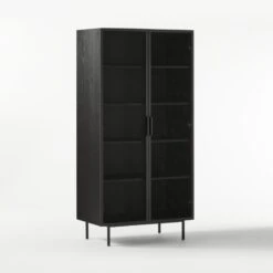 Trace Black Wire Bookcase -Home Series Shop TraceBlkMeshDoorBookcase3QF20