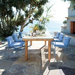 Navene Blue Outdoor Dining Armchair -Home Series Shop TrettoFauxRattanDiningAP21 1x1 1