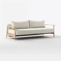 Una Ivory Boucle Sleeper Sofa -Home Series Shop UnaSofaBoucleOffWhite3QF20