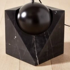 Venus Black Arc Floor Lamp With Marble Base -Home Series Shop VenusDomeBlackFloorLampAV2SHS23
