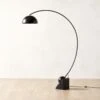 Venus Black Arc Floor Lamp With Marble Base -Home Series Shop VenusDomeBlackFloorLampSHS23