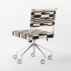 Vicino Black And White Patterned Upholstered Office Chair -Home Series Shop VicinoPatternedChair3QBSSS23