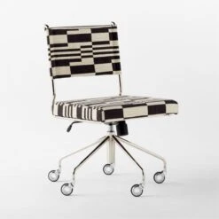 Vicino Black And White Patterned Upholstered Office Chair -Home Series Shop VicinoPatternedChair3QSSS23