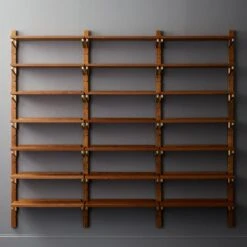 Walnut Modular Triple Shelf 88" -Home Series Shop WalnutMod88TripleShelfROF18