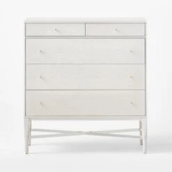 Connoisseur 5-Drawer Whitewashed Oak Wood Dresser Model 1003 -Home Series Shop WtWd1003CnnssrDresserSOSSS22