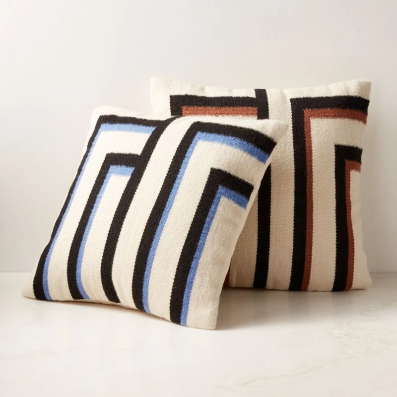 Zea Woven Blue Alpaca Wool-Blend Throw Pillow With Down-Alternative Insert 18'' 6 Zea Woven Blue Alpaca Wool-Blend Throw Pillow With Down-Alternative Insert 18'' - Image 4